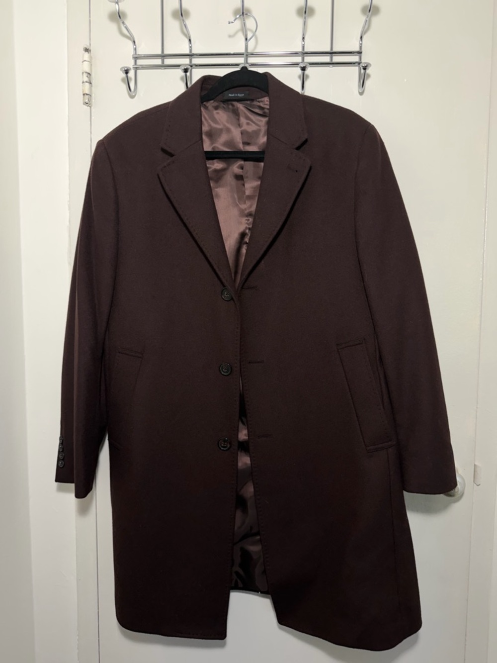 Ralph Lauren Men's Deep Burgundy / Brown Wool Coat NWOT